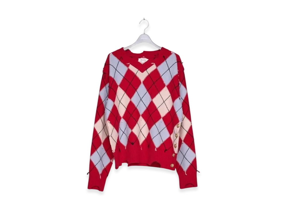 MASU Diamond Scraped Sweater "Red"