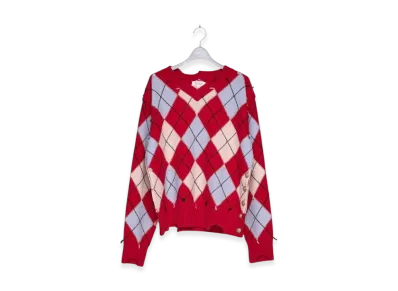 MASU Diamond Scraped Sweater "Red"