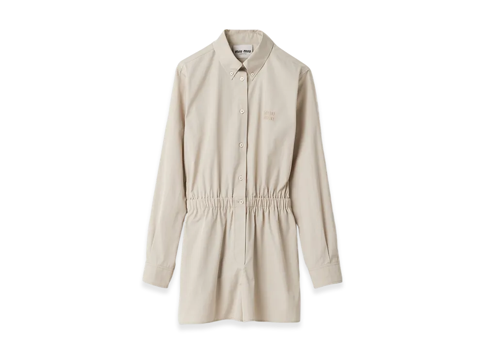 MIU MIU Poplin Jumpsuit "Limestone"