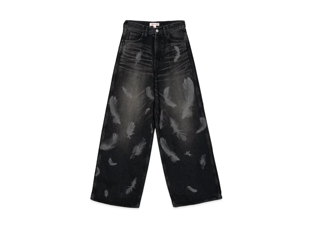 MASUBOYS Feather Baggy Jeans "Black" MBFW-PTB224L