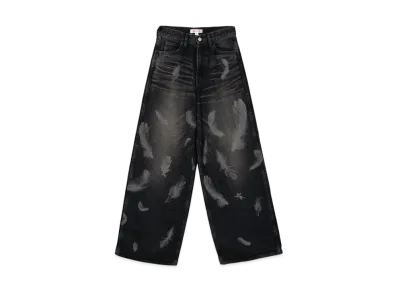 MASUBOYS Feather Baggy Jeans "Black" MBFW-PTB224L
