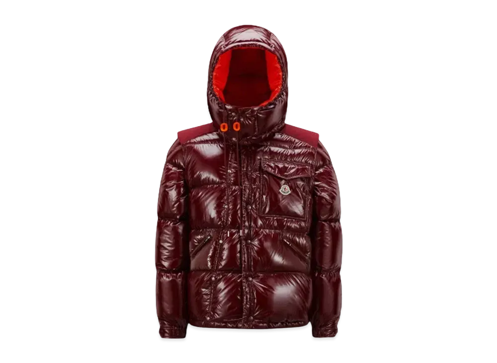 MONCLER x Karakorum Ripstop Short Down Jacket Mens "Burgundy"