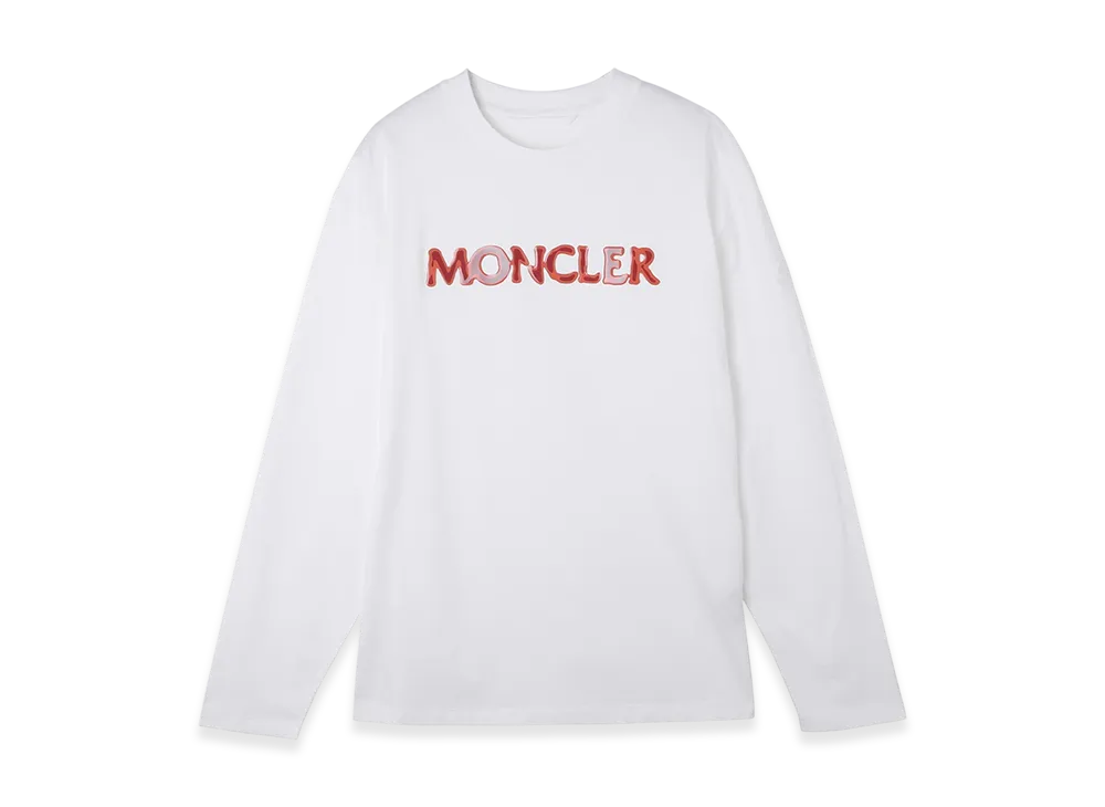 MONCLER Mens L/S Crewneck Tee "White"