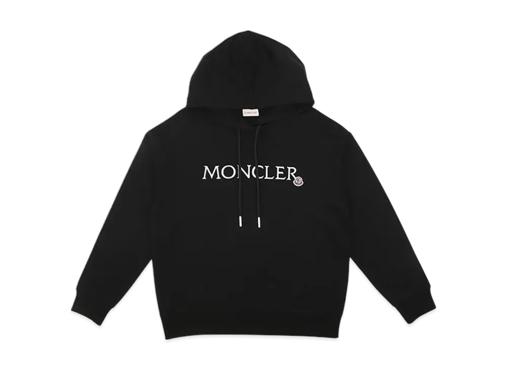 モンクレール ロゴパッチ フーディー "ブラック"
