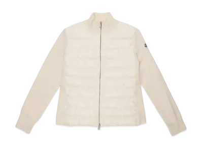 MONCLER Down Jacket Coat Knit Sweater "White"