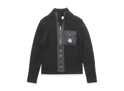 MONCLER Mens Zip-Up Knit Cardigan "Black"