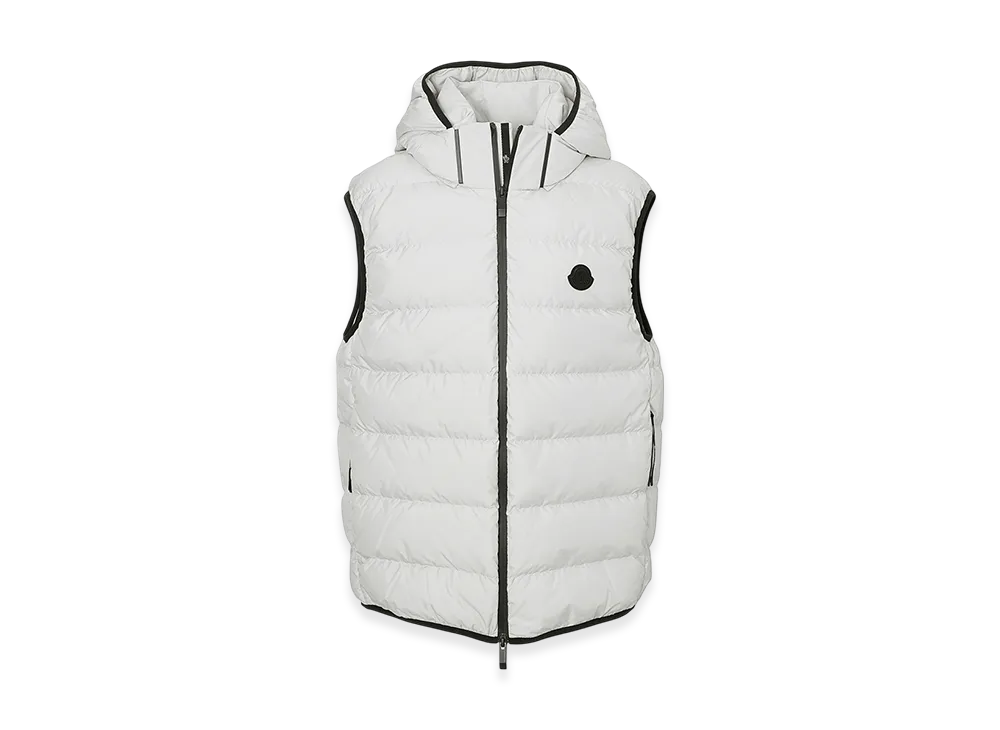 MONCLER Mens Valmasque Down Vest "Lightgrey"