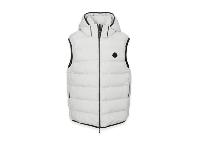 MONCLER Mens Valmasque Down Vest "Lightgrey"