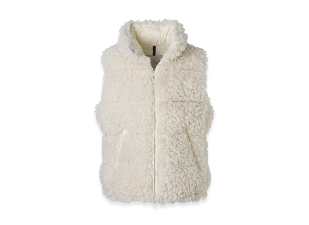 MONCLER Womens Wool Down Vest "White"