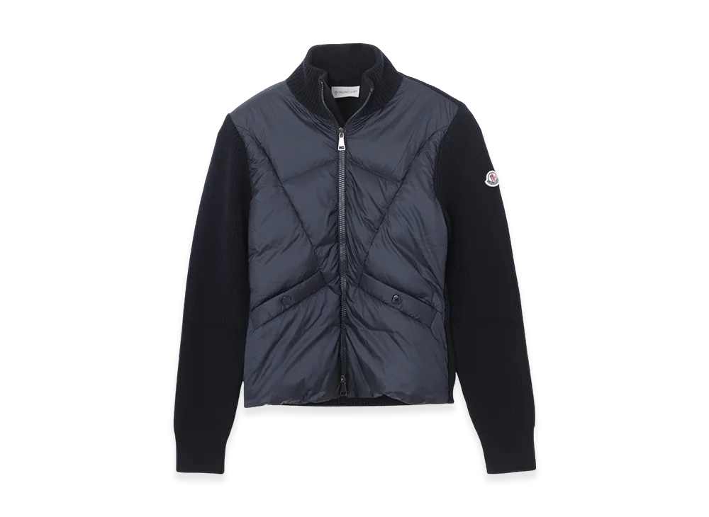 MONCLER Kids Down Panel Zip-Up Cardigan "Navy"