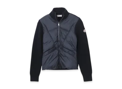 MONCLER Kids Down Panel Zip-Up Cardigan "Navy"