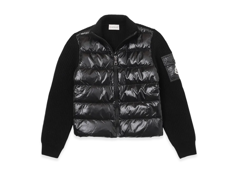 MONCLER Kids Down Panel Zip-Up Cardigan "Black"