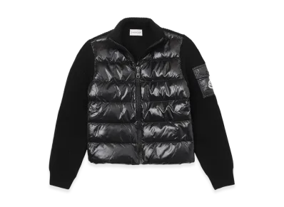MONCLER Kids Down Panel Zip-Up Cardigan "Black"