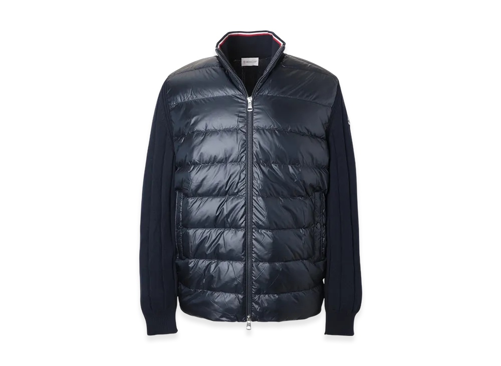 MONCLER Mens Down Panel Zip-Up Cardigan "Navyblue"