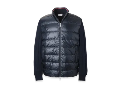 MONCLER Mens Down Panel Zip-Up Cardigan "Navyblue"