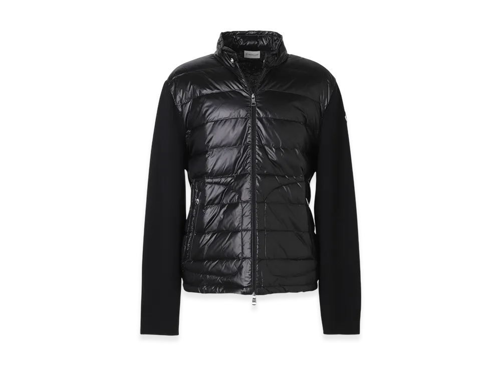 MONCLER Mens Down Panel Zip-Up Cardigan "Black"