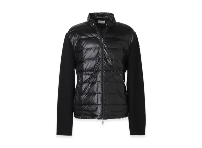 MONCLER Mens Down Panel Zip-Up Cardigan "Black"