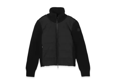MONCLER Womens Down Panel Zip-Up Cardigan "Black"
