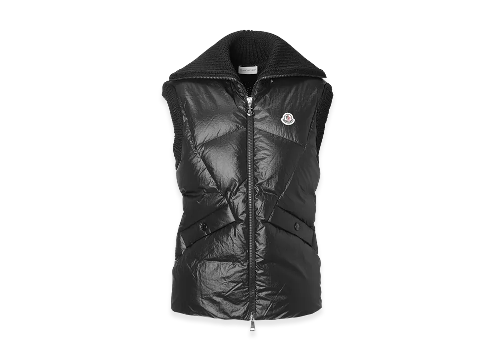 MONCLER Womens Down Panel Gilet "Black"