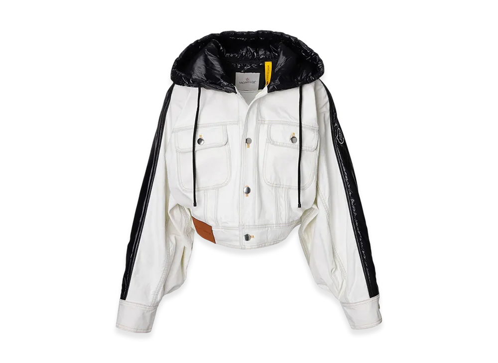 MONCLER Genius 2 x Alicia Keys Flushing Cropped Denim Jacket "Brightwhite"
