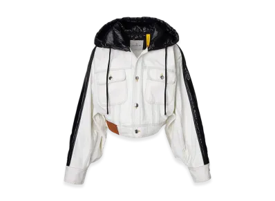 MONCLER Genius 2 x Alicia Keys Flushing Cropped Denim Jacket "Brightwhite"