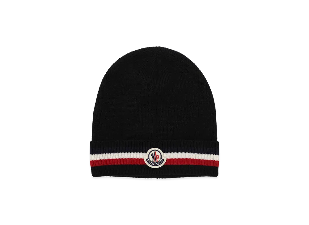MONCLER Mens Beanie Knit Cap "Black"