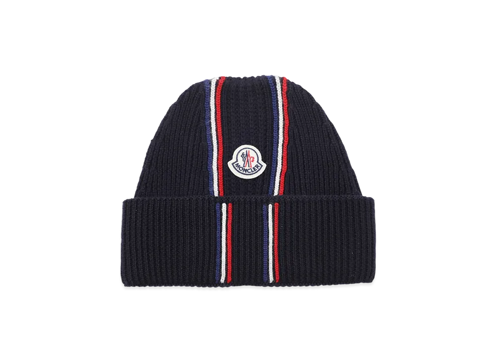 MONCLER Mens Berretto Tricot Beanie "Navy"