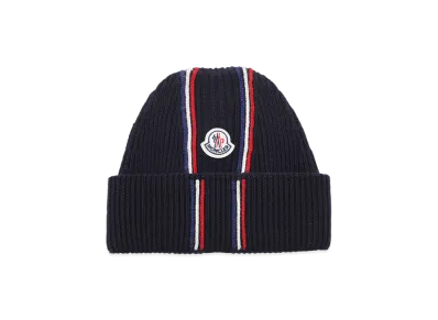 MONCLER Mens Berretto Tricot Beanie "Navy"