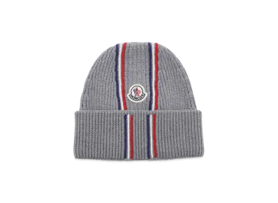 MONCLER Mens Berretto Tricot Beanie "Grey"