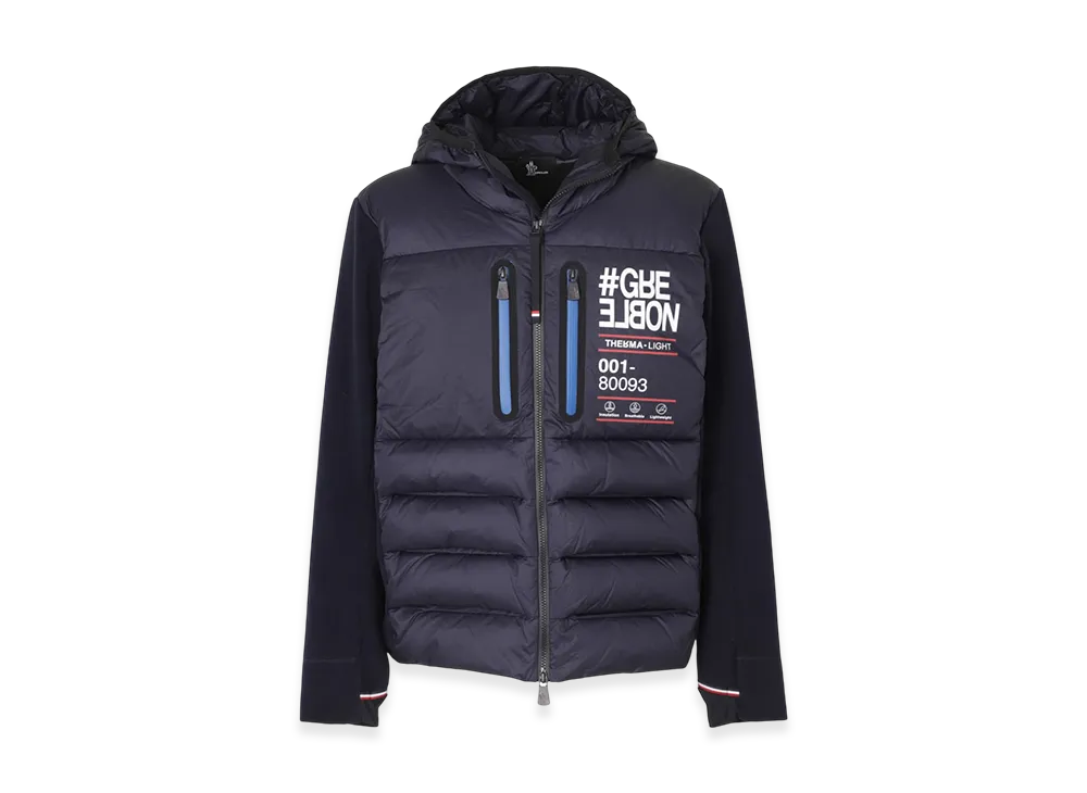 Moncler Grenoble Down Panel Zip-Up Cardigan "Navy"