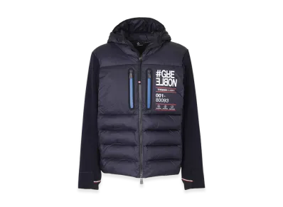 Moncler Grenoble Down Panel Zip-Up Cardigan "Navy"