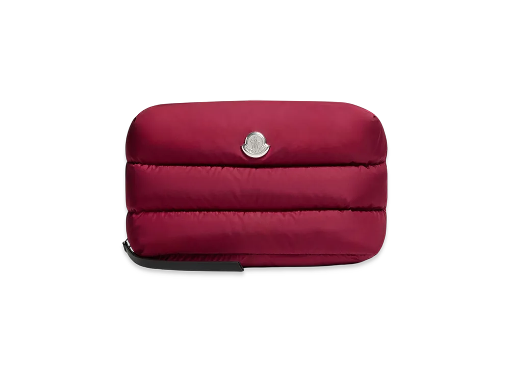 MONCLER Caradoc Quilted Beauty Case "Dark Red"