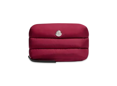 MONCLER Caradoc Quilted Beauty Case "Dark Red"