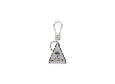 MONCLER Logo Leather Key Ring "Silver"