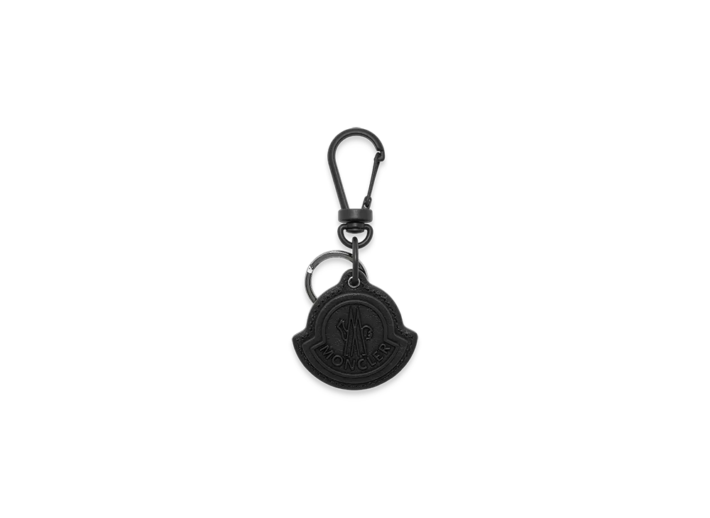 MONCLER Logo Leather Key Ring "Black"