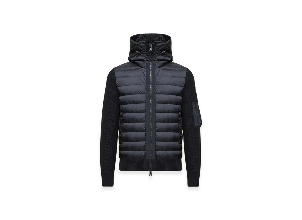 モンクレール パッド ジップアップ カーディガン "ネイビー ブルー"