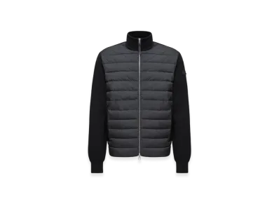 MONCLER Padded Wool & Cashmere Zip-Up Cardigan "Black"