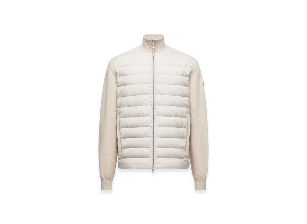 MONCLER Padded Wool & Cashmere Zip-Up Cardigan "White"