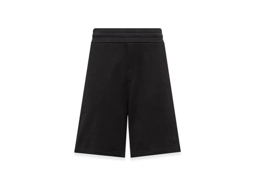 MONCLER Logo Patch Cotton Shorts "Black"