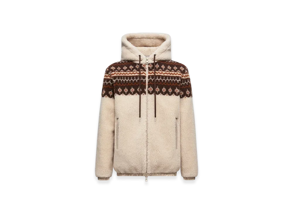 MONCLER Geometric Jacquard Wool Blend Hoodie "Multicolor"