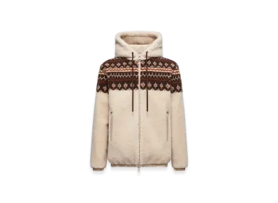 MONCLER Geometric Jacquard Wool Blend Hoodie "Multicolor"