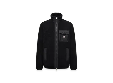 MONCLER Teddy Zip-Up Sweatshirt with Pocket "Black"