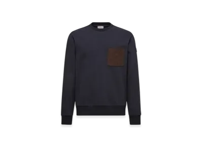 MONCLER Cotton & Cashmere Sweatshirt with Pocket "Navy Blue"