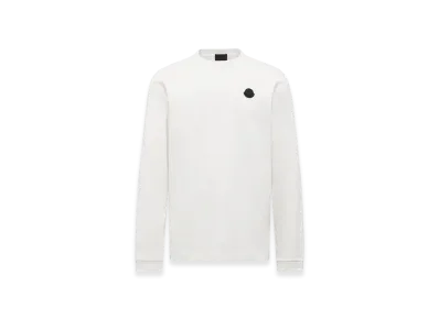 MONCLER Graphic Logo Long Sleeve Cotton T-Shirt "White"