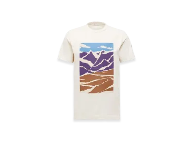 MONCLER Mountain Print Cotton T-Shirt "White"