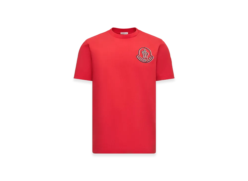 MONCLER Logo Cotton T-Shirt "Red"