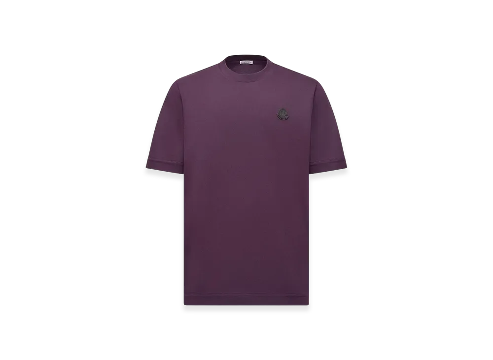 MONCLER Logo Patch Cotton T-Shirt "Purple"