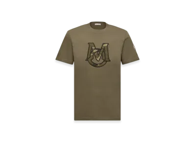 MONCLER Monogram Cotton T-Shirt "Olive Green"