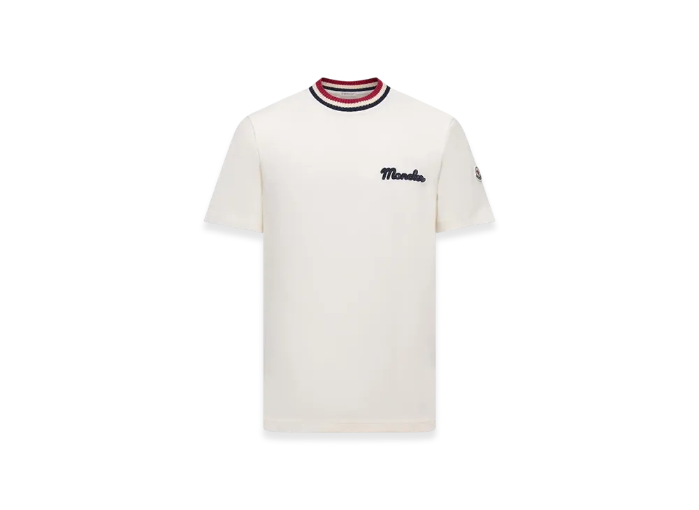 MONCLER Embroidered Logo Cotton T-Shirt "White"