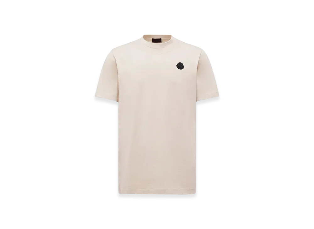 MONCLER Logo Patch Cotton T-Shirt "Light Beige"